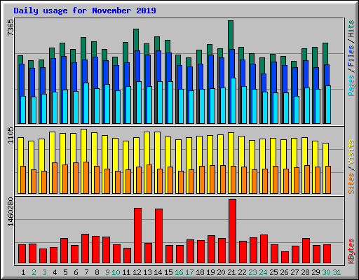 Daily usage for November 2019