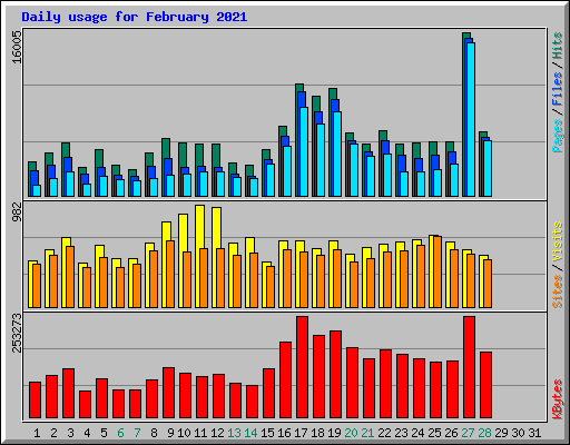 Daily usage for February 2021