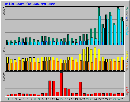 Daily usage for January 2022