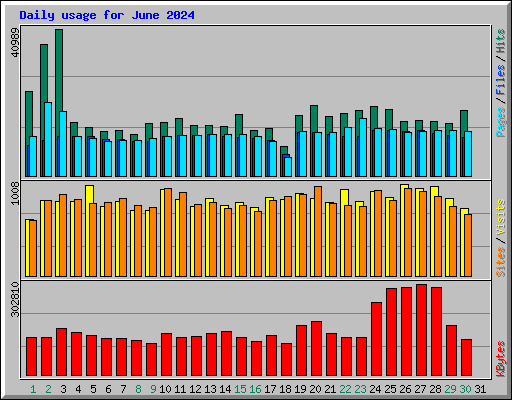 Daily usage for June 2024