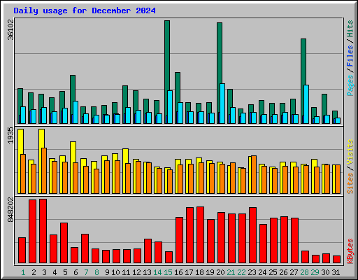 Daily usage for December 2024