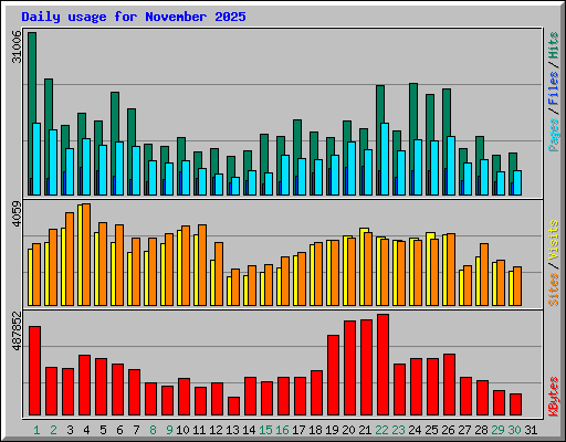 Daily usage for November 2025