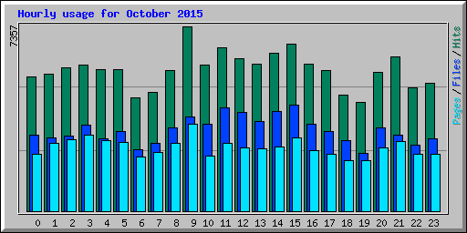 Hourly usage for October 2015