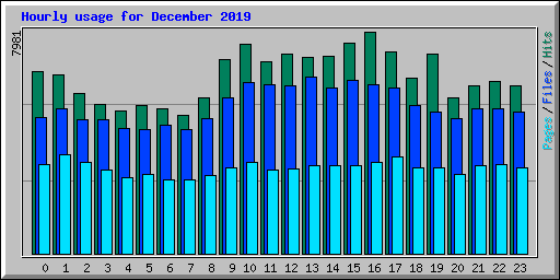 Hourly usage for December 2019