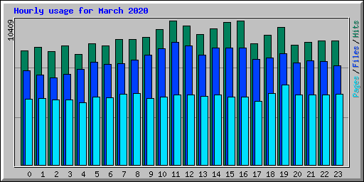 Hourly usage for March 2020