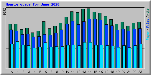 Hourly usage for June 2020