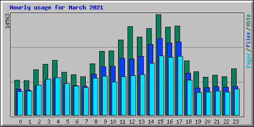 Hourly usage for March 2021