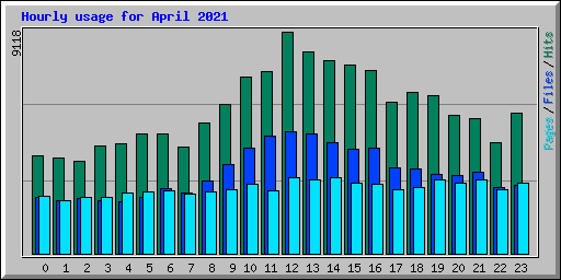 Hourly usage for April 2021