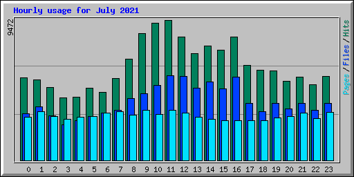 Hourly usage for July 2021