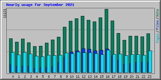 Hourly usage for September 2021