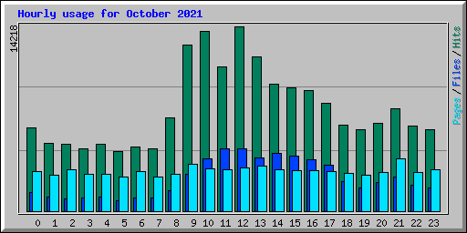 Hourly usage for October 2021