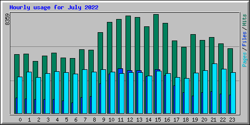 Hourly usage for July 2022