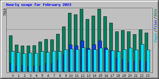 Hourly usage for February 2023