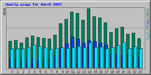 Hourly usage for March 2023