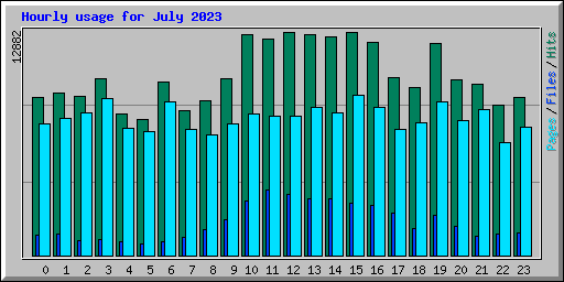 Hourly usage for July 2023