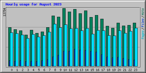 Hourly usage for August 2023