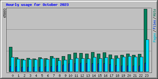 Hourly usage for October 2023