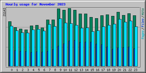 Hourly usage for November 2023